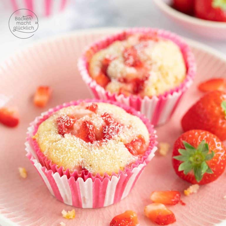 Erdbeer-Muffins mit weißer Schokolade