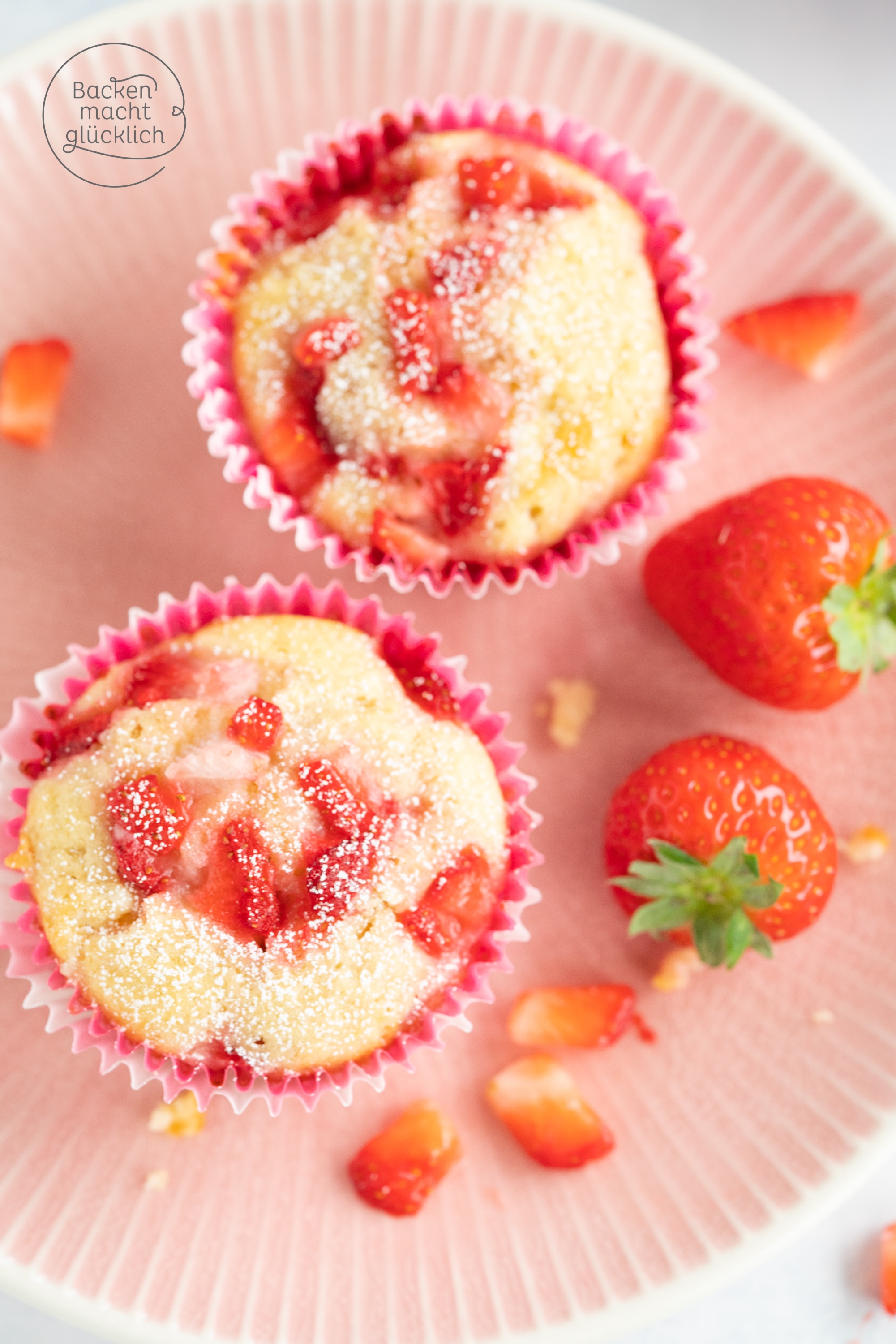 Muffins mit Erdbeer und Schokolade