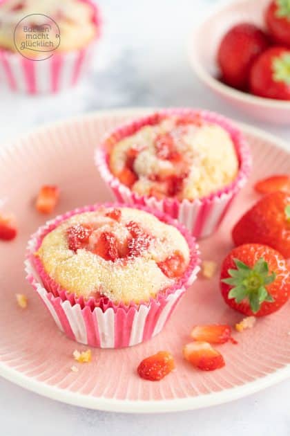 Weiße Schokolade Erdbeer-Muffins