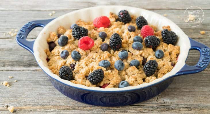 Beeren Crumble mit Haferflocken