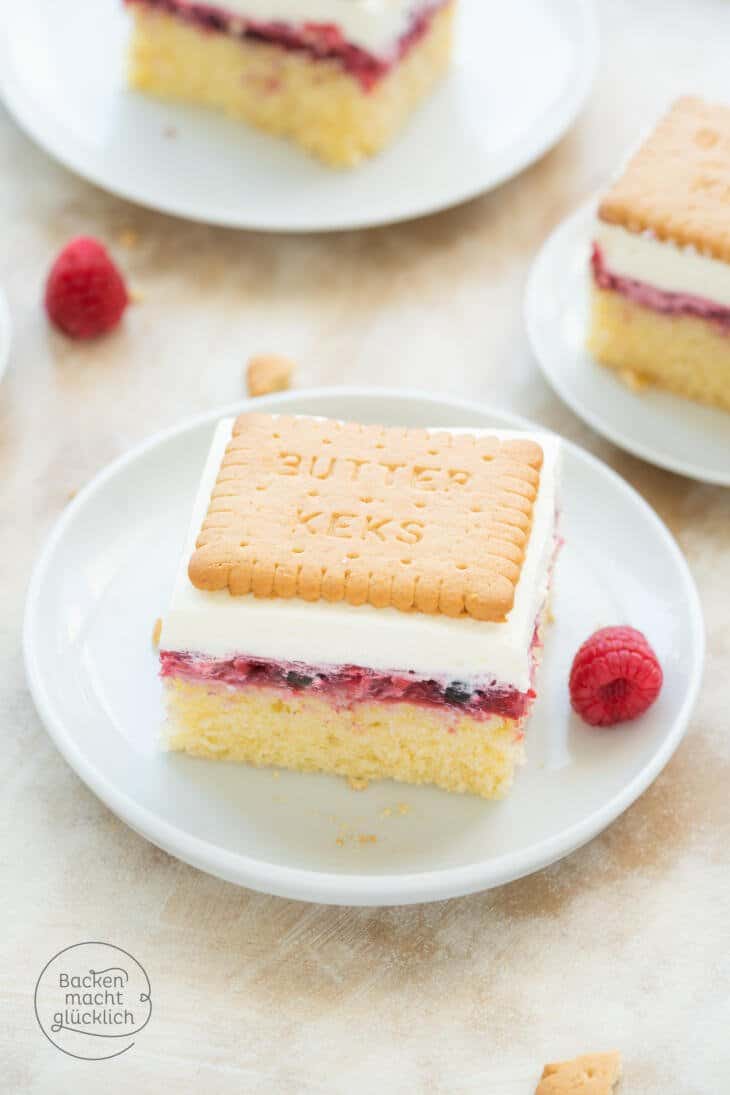 Butterkeks-Kuchen mit Puffing | Backen macht glücklich