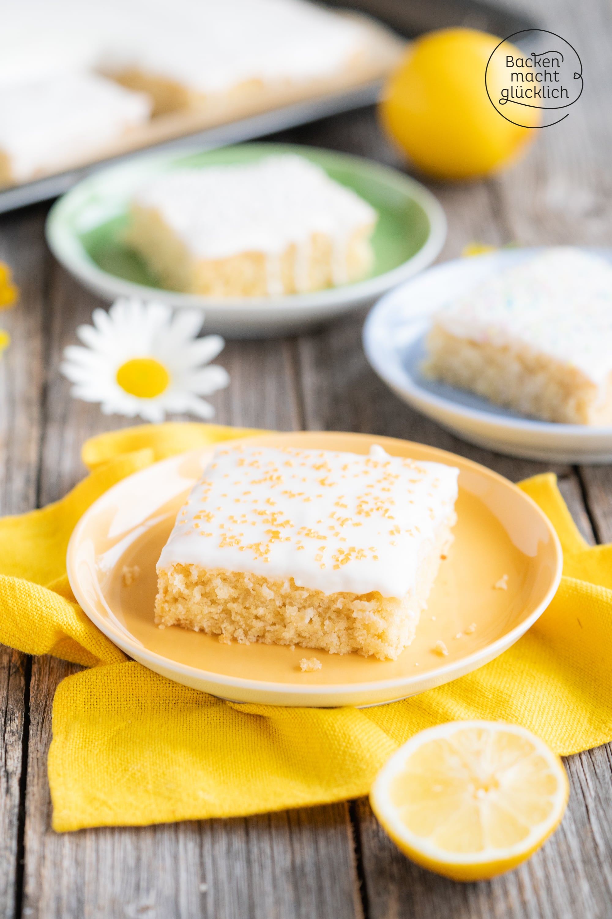 Veganer Zitronenkuchen Blech