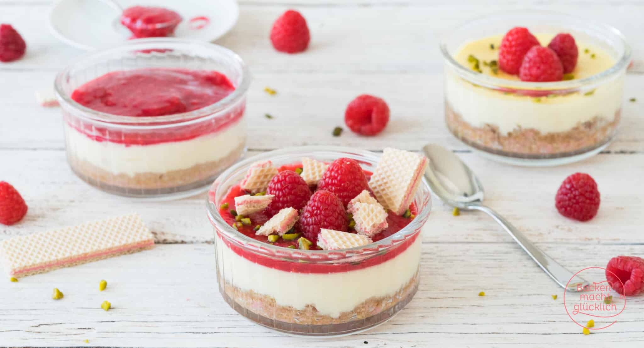 Himbeer-Cheesecake im Glas