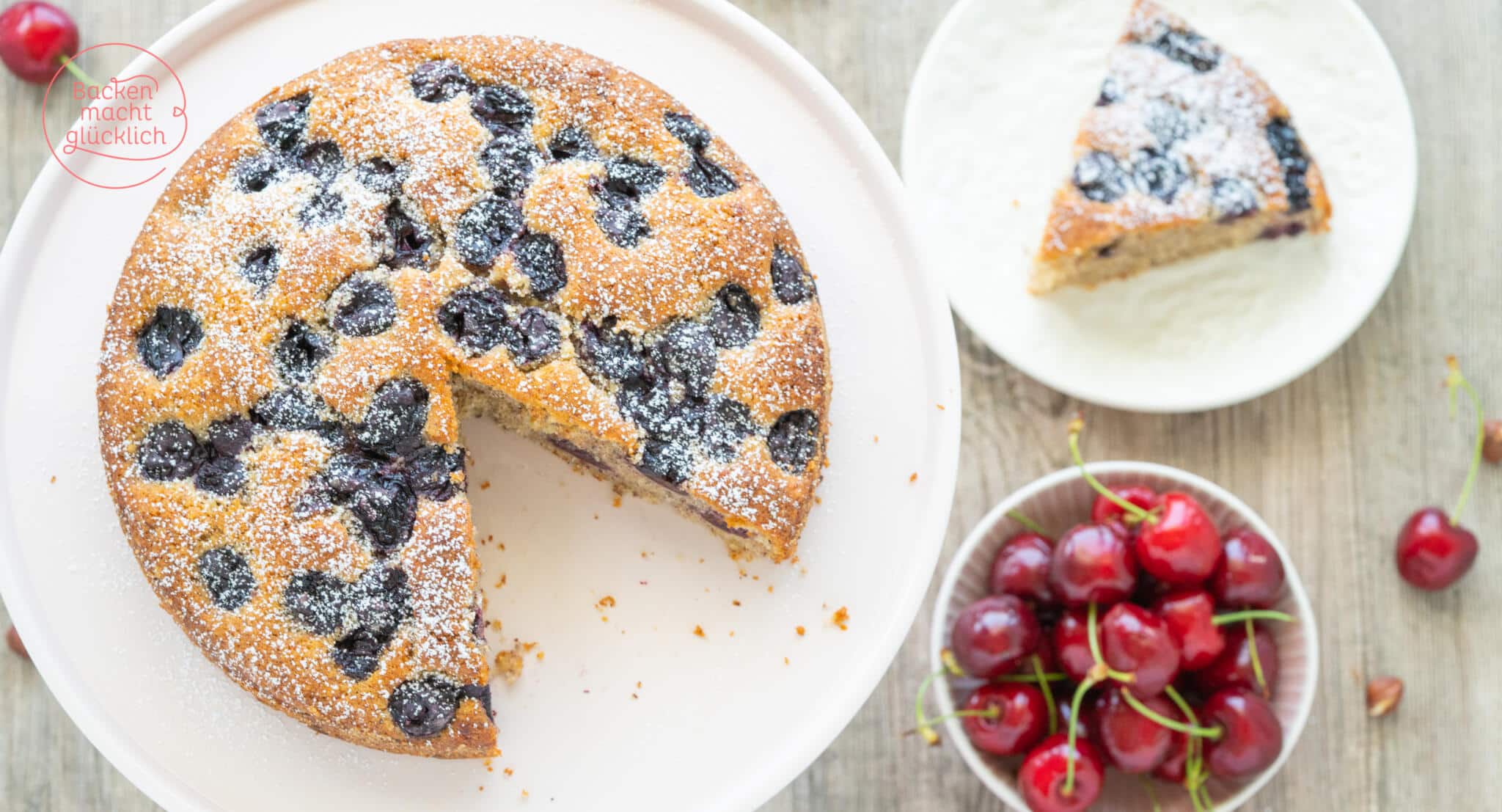 Kirschkuchen mit Nüssen