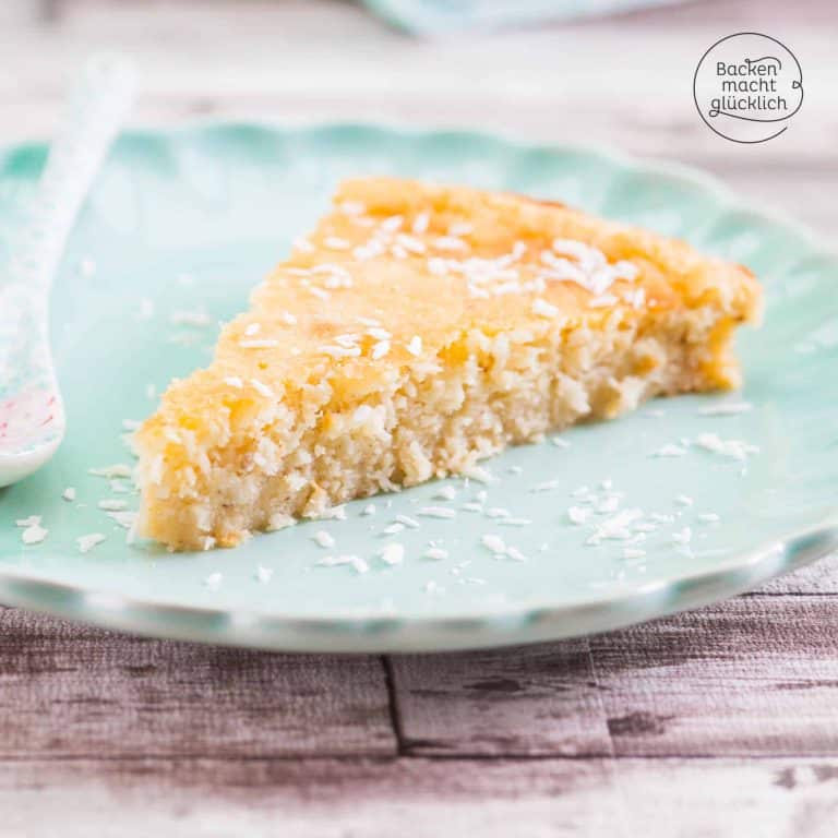 Saftiger Low Carb Kokoskuchen ohne Mehl & Zucker