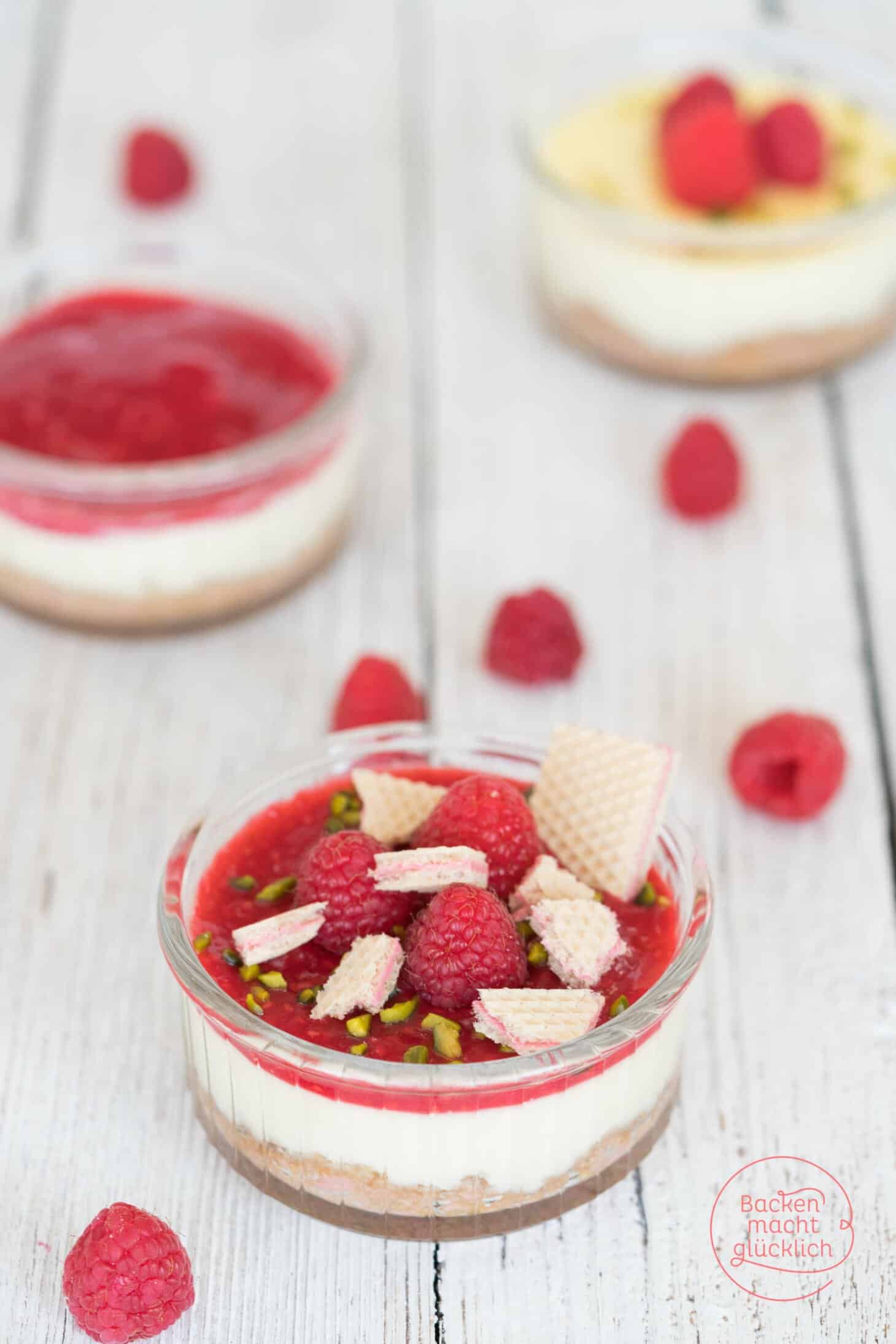 HimbeerCheesecake im Glas Backen macht glücklich