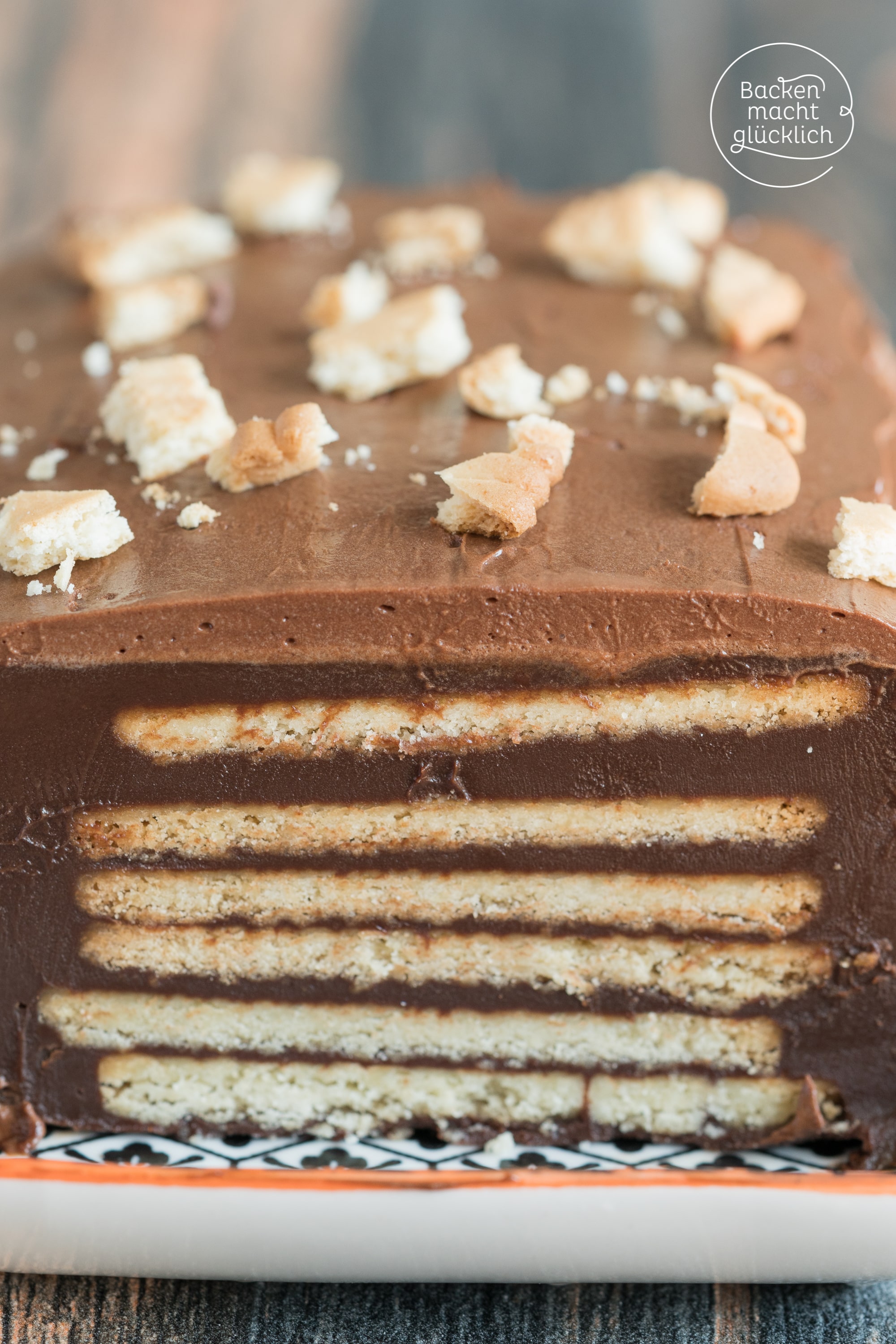 Schoko-Keks-Kuchen ohne Backen