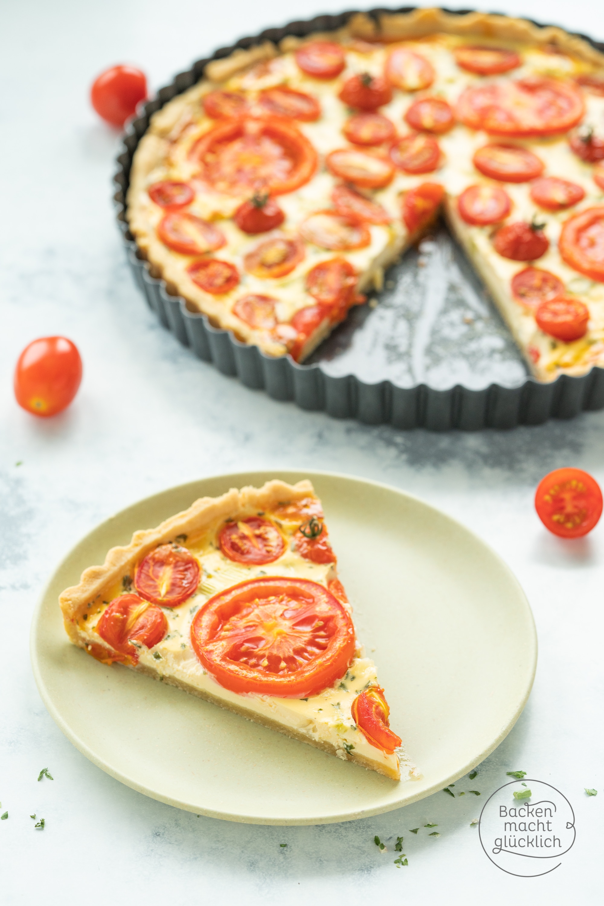 Quiche mit Ziegenkäse und Tomaten