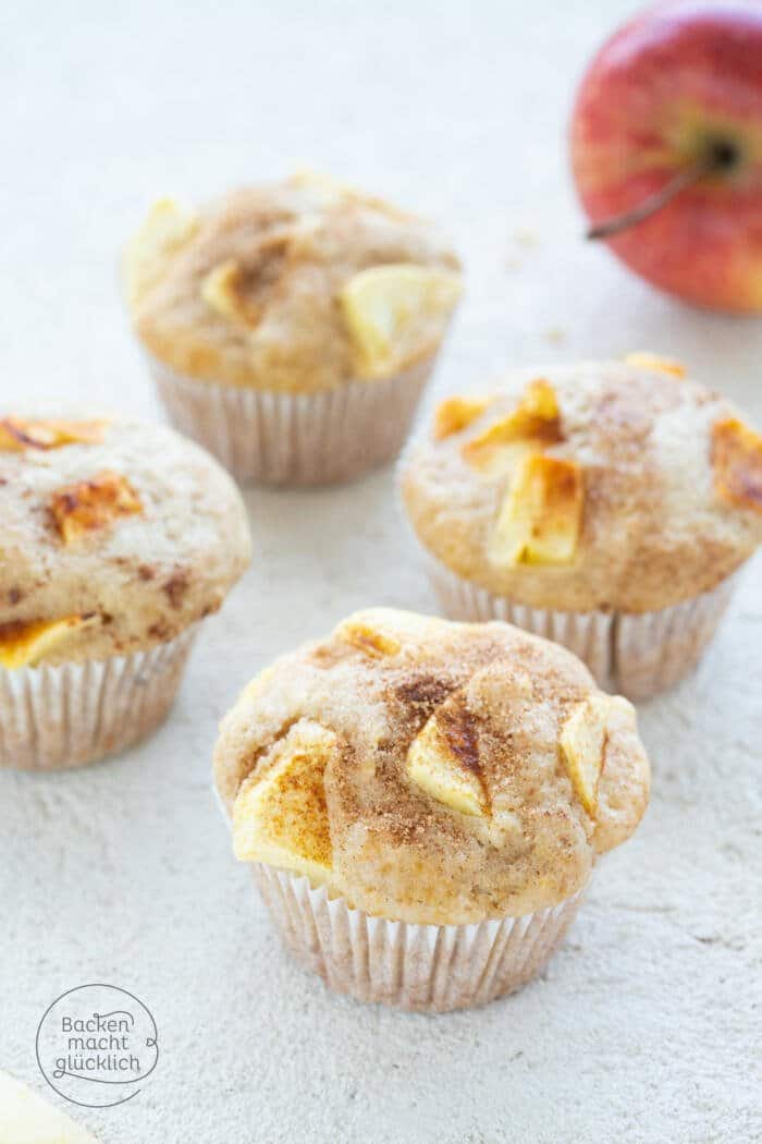 Einfache, saftige Apfelmuffins Backen macht glücklich