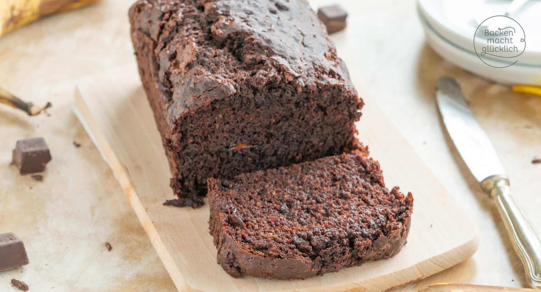 Veganes Schoko-Bananenbrot