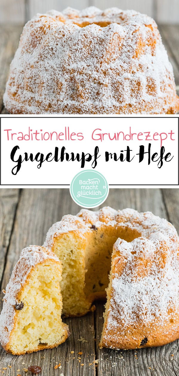 Ein Hoch auf den Klassiker! Omas Gugelhupf aus Hefeteig wird wunderbar saftig und flaumig. Mit und ohne Rosinen lecker