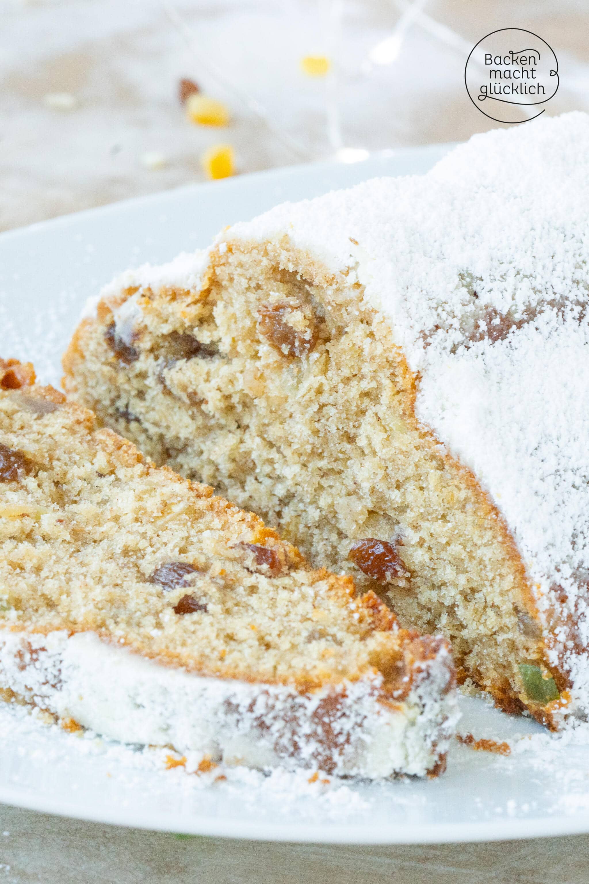 saftiger Stollen ohne Butter, Ei, Milch