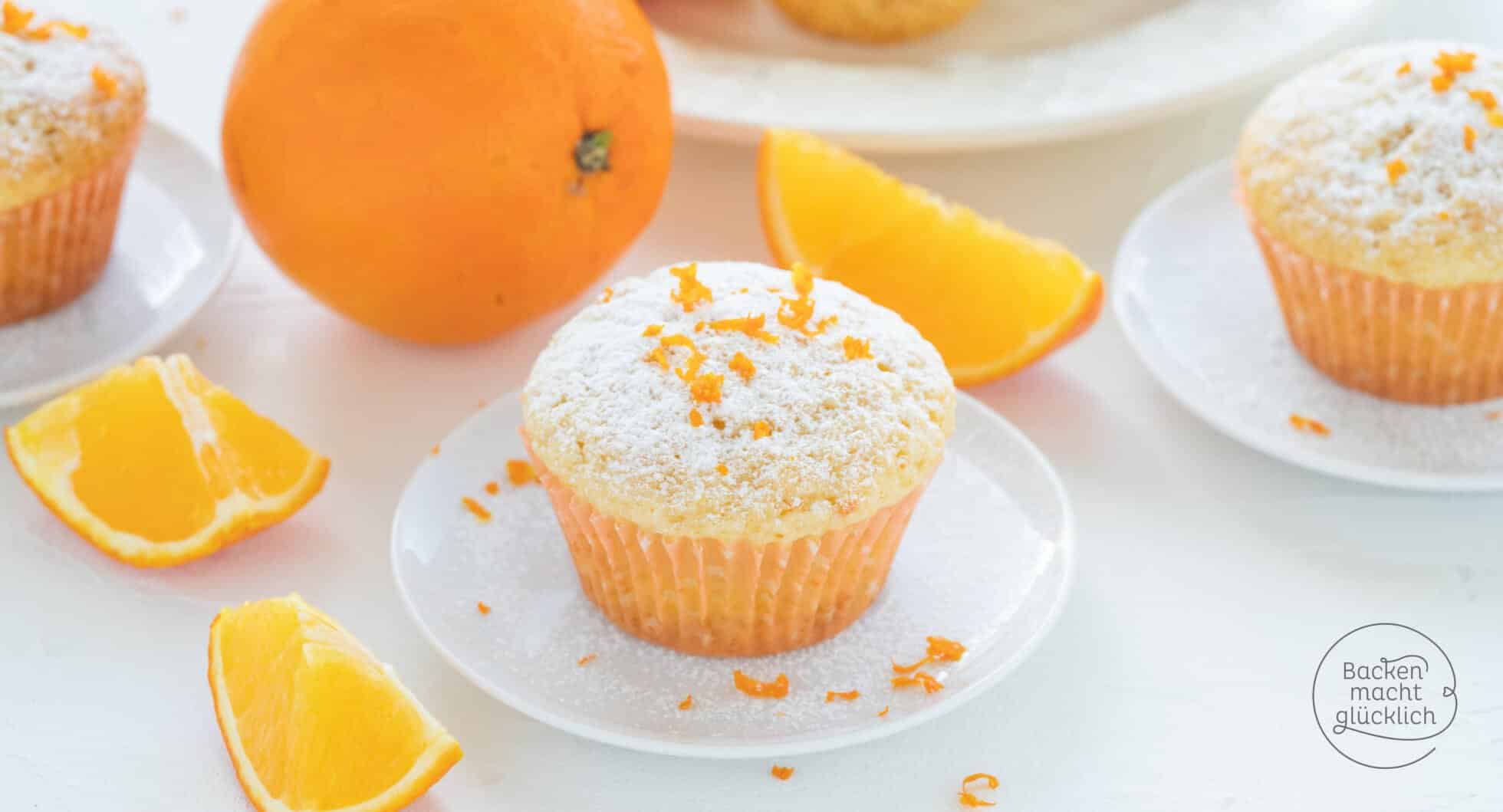 Schnelle, fluffige Orangenmuffins Backen macht glücklich