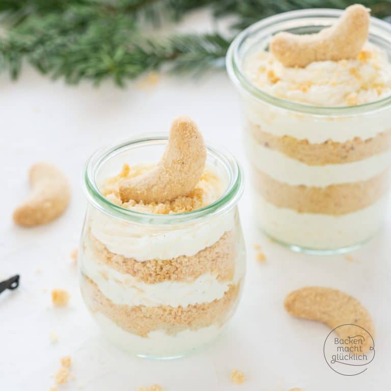 Vanillekipferl-Creme: Weihnachtsdessert im Glas