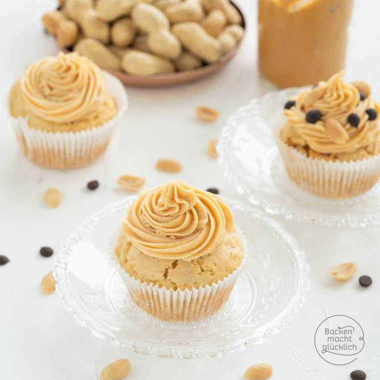 Erdnussbutter-Cupcakes mit Frischkäse-Frosting
