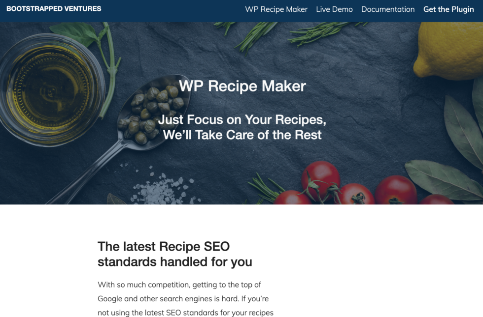 WP Recipe Maker Homepage