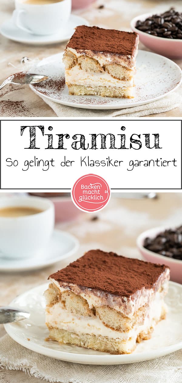 Tiramisu ist ein Dessertklassiker aus Mascarponecreme, Espresso, Amaretto und Löffelbiskuits den man nur lieben kann. Mit unserem Rezept für Original Tiramisu inklusive vieler Tipps gelingt auch euch ein Tiramisu wie vom Italiener!