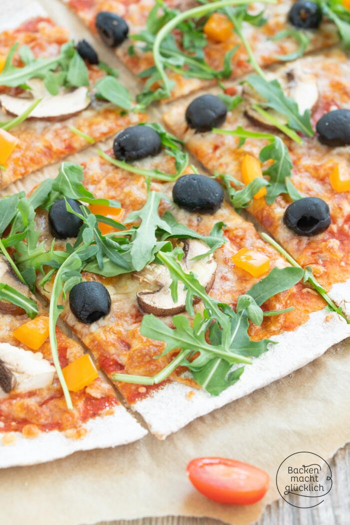 Einfache Vollkorn-Pizza (Grundrezept) | Backen macht glücklich