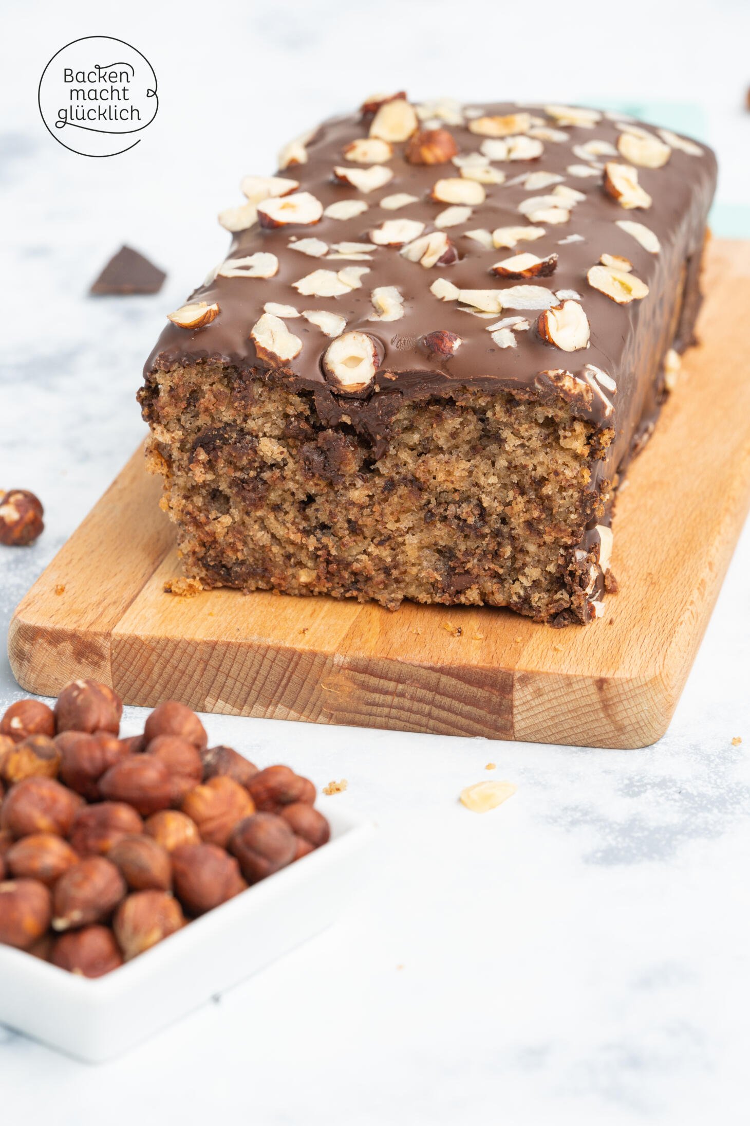 Schoko-Nuss-Kuchen ohne Zucker | Backen macht glücklich