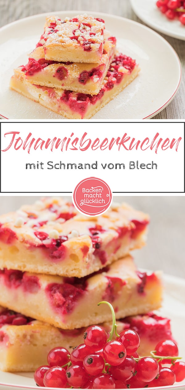 Dieser Johannisbeer-Kuchen ist die perfekte Kombination aus super saftigem Rührteig und säuerlichen Früchten. Der einfache Blechkuchen mit Johannisbeeren ist ein echtes Muss im Sommer.