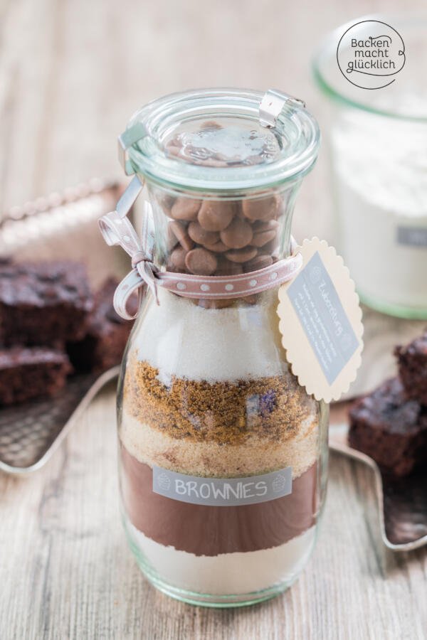 BrownieBackmischung im Glas Backen macht glücklich