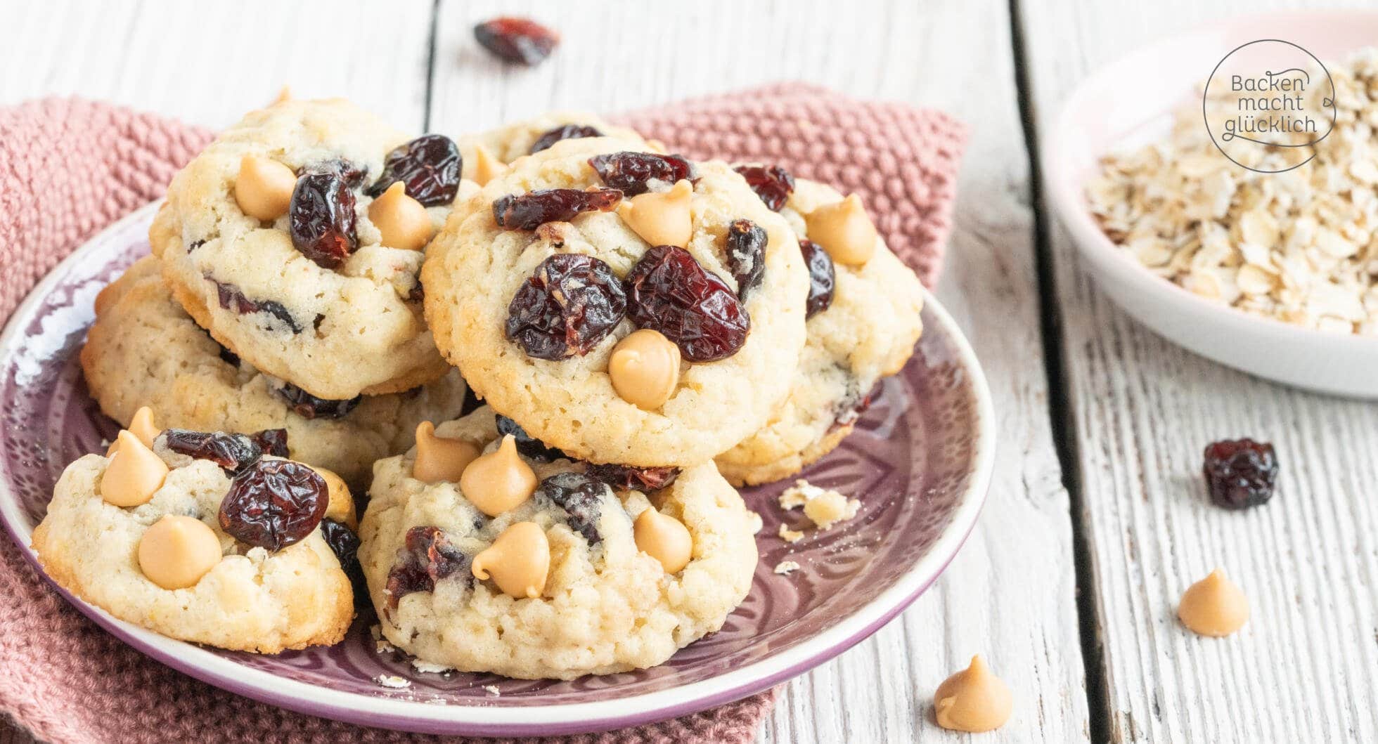 Cranberry-Cookies mit Haferflocken | Backen macht glücklich