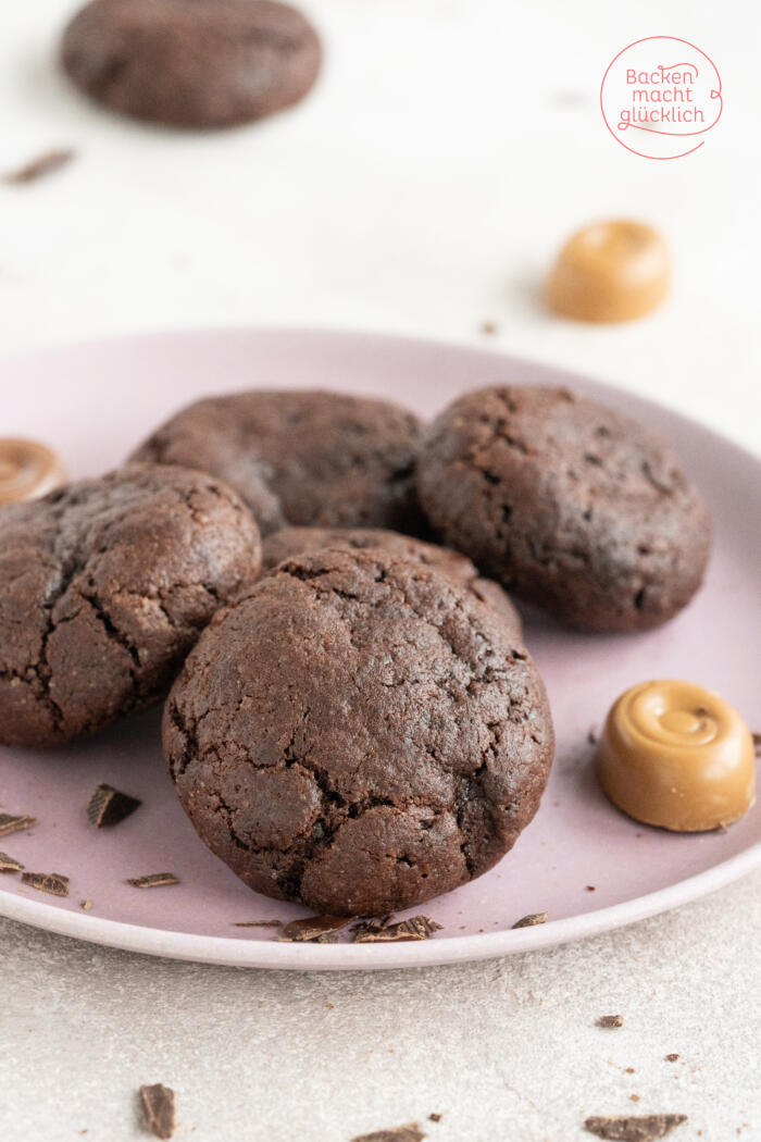 Schoko-Cookies mit Karamellkern | Backen macht glücklich