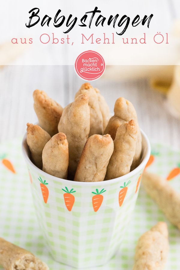 Einfaches Rezept für gesunde Dinkelstangen. Die schnellen Dinkelstangen eignen sich super als Snack für das Beikostalter. Die Babystangen bestehen nur aus guten Zutaten und sind zuckerfrei.