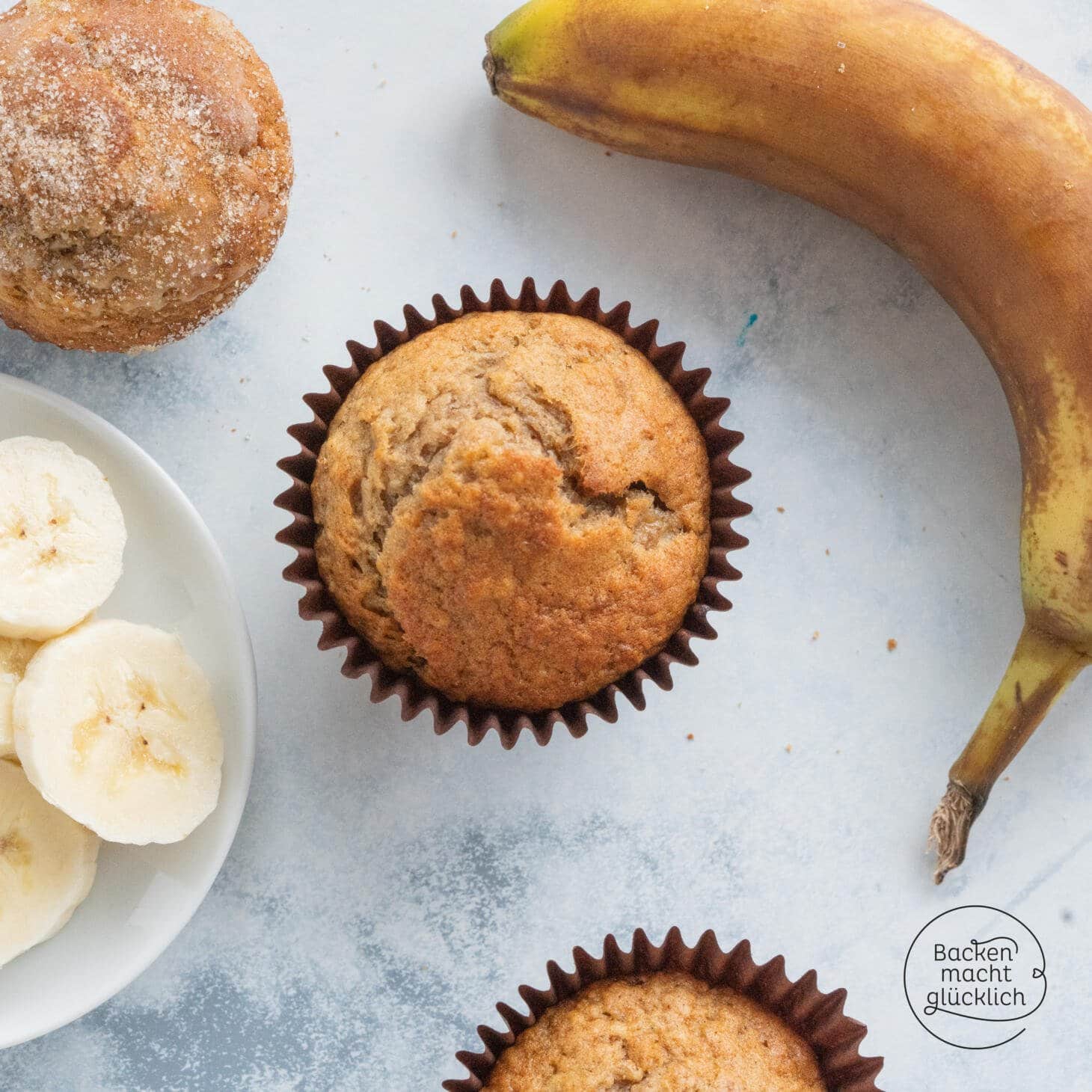 Einfache saftige Bananenmuffins