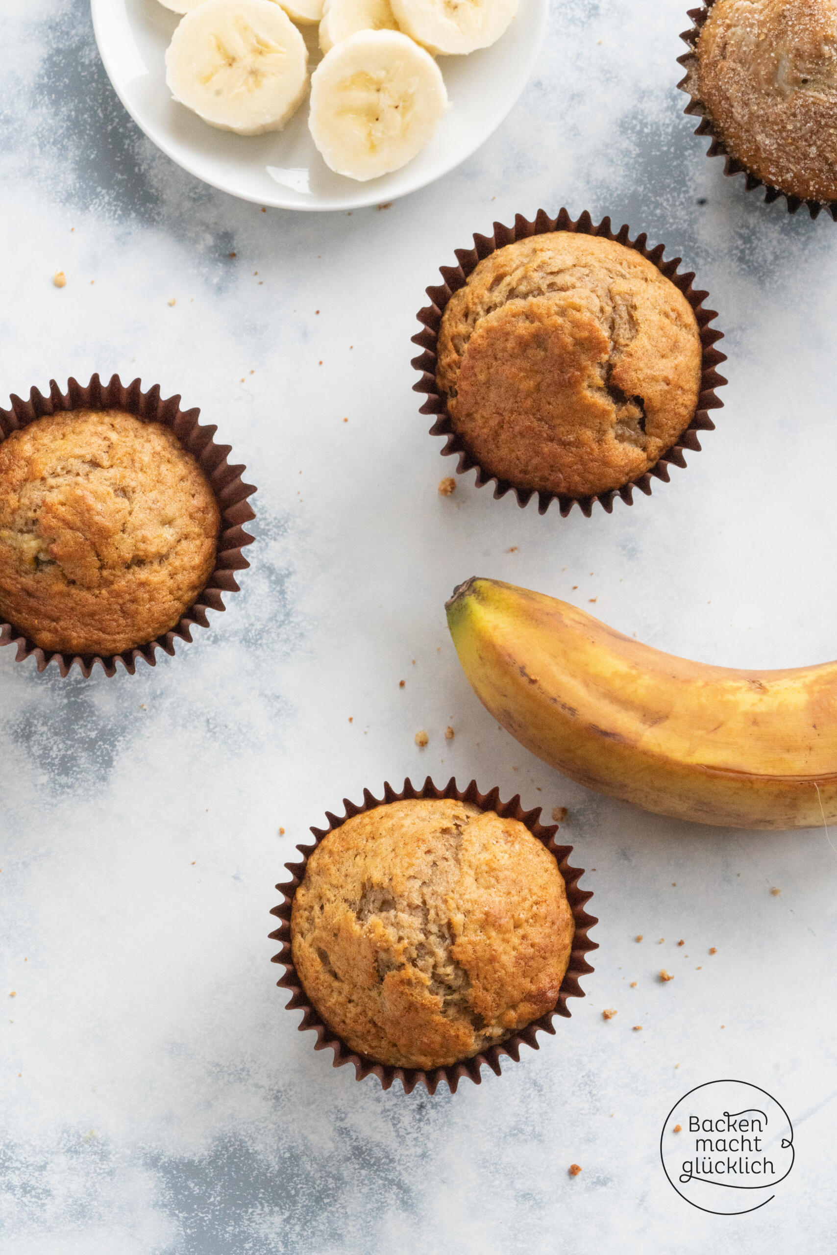 Einfache saftige Bananenmuffins