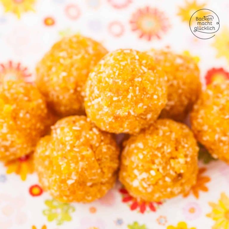 Vegane Aprikosen-Kokos-Kugeln ohne Zucker