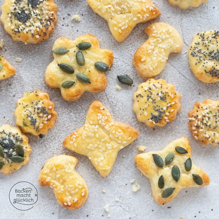 Herzhafte Käseplätzchen aus Mürbeteig