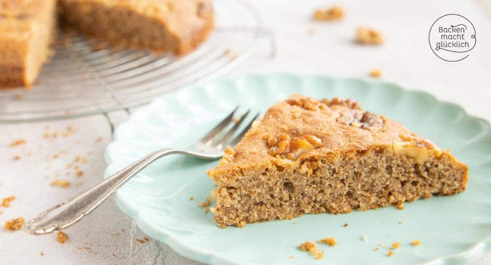 einfacher saftiger walnusskuchen