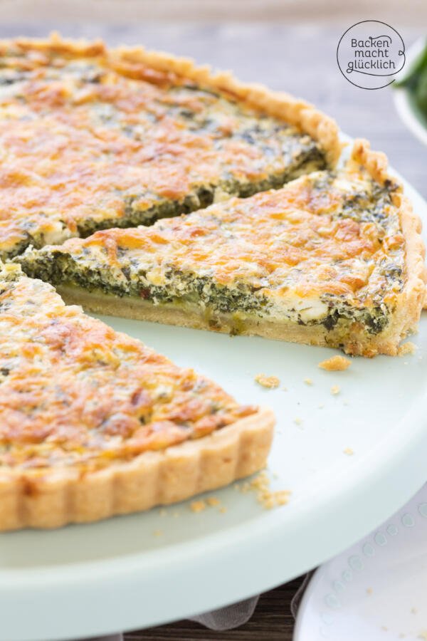 Herzhafte Spinatquiche mit Feta | Backen macht glücklich