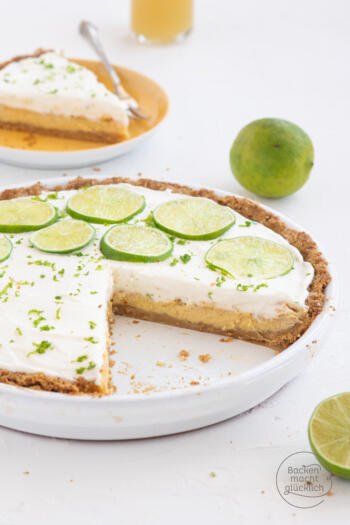 Limetten Pie mit Keksboden