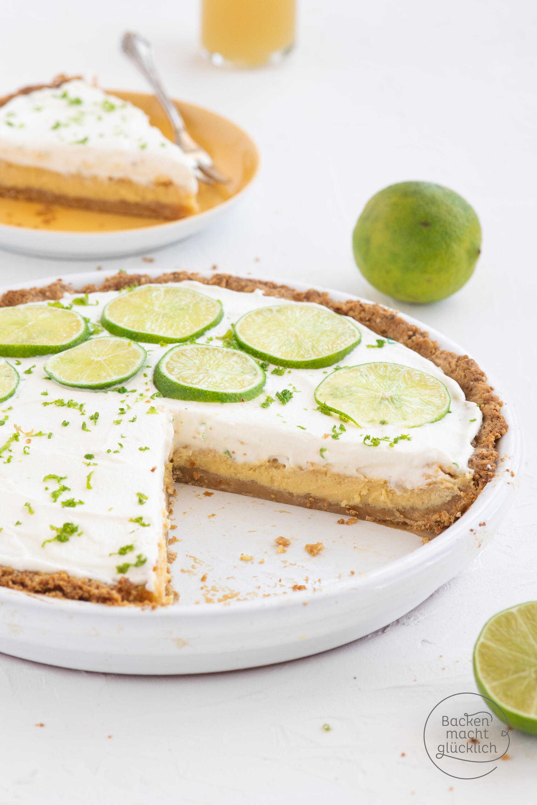 Limetten Pie mit Keksboden