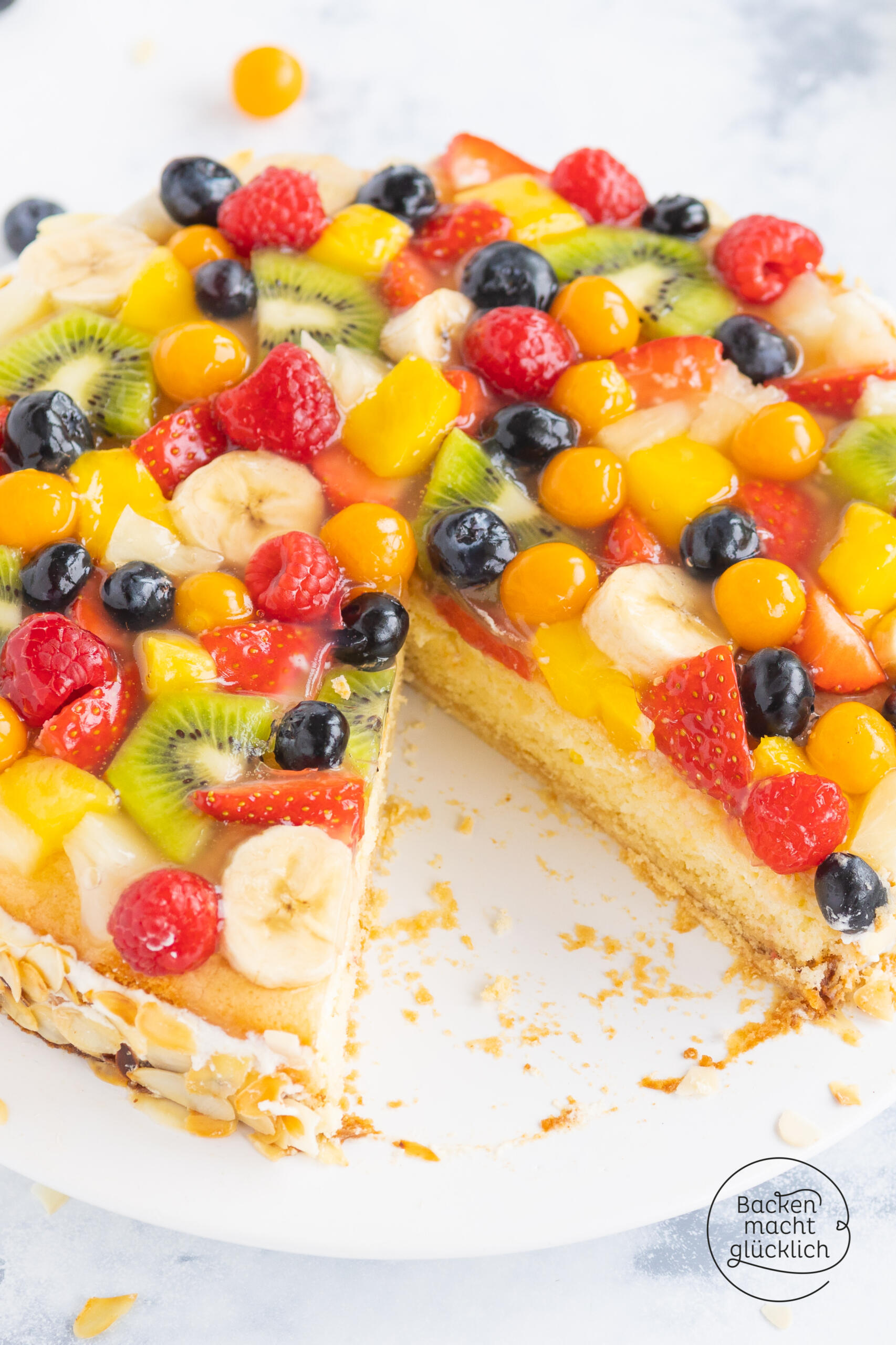 Die beste bunte Obsttorte