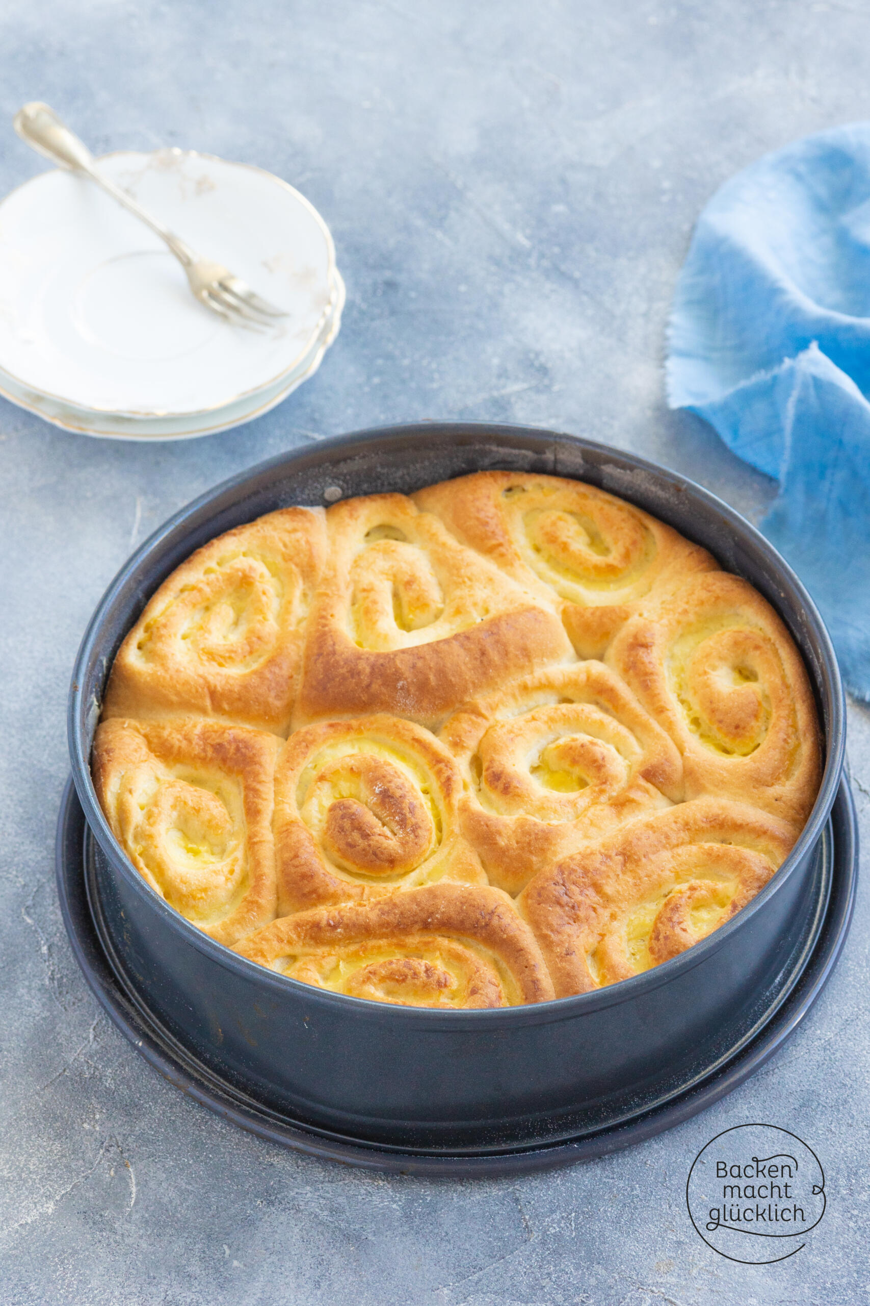 Rosenkuchen mit Pudding