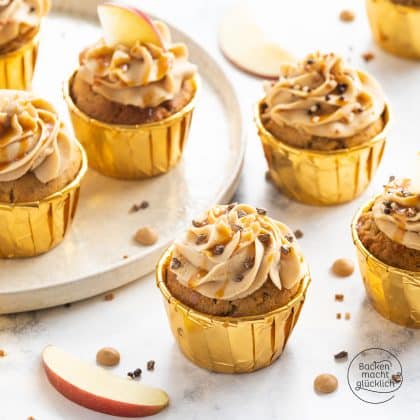 Apfel-Karamell-Cupcakes