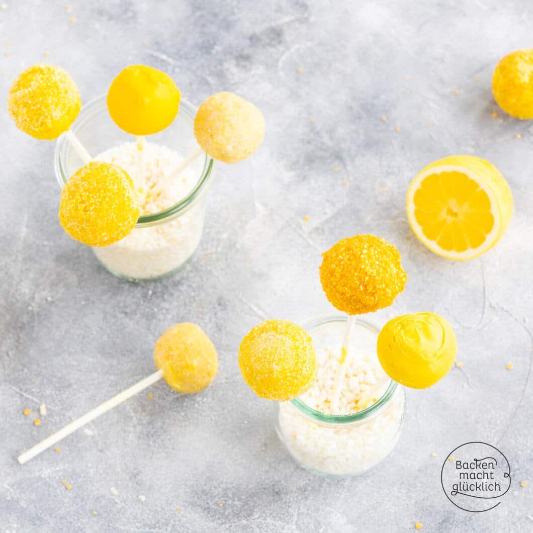 Zitronen Cake Pops ohne Backen Backen macht glücklich