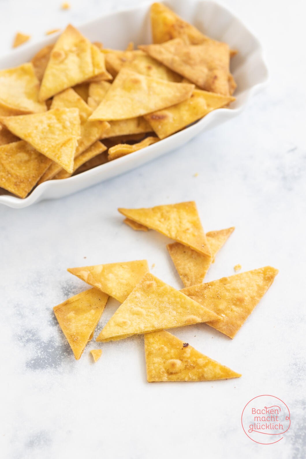 TortillaChips einfach selbermachen im Backofen Backen macht glücklich