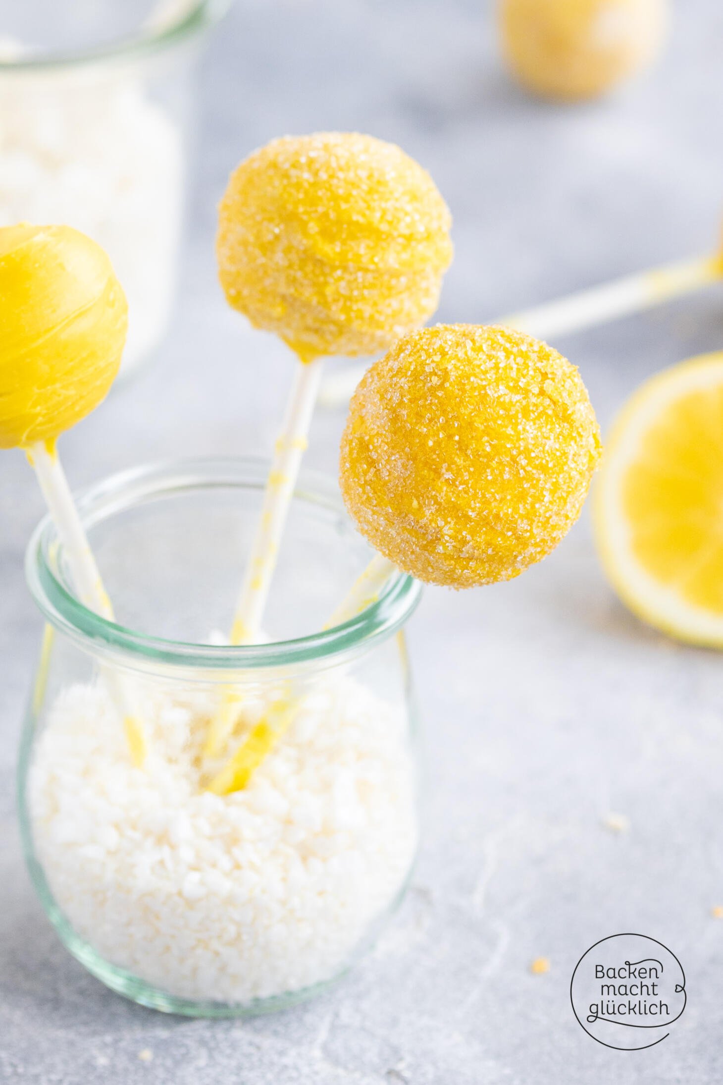 Zitronen Cake Pops ohne Backen Backen macht glücklich