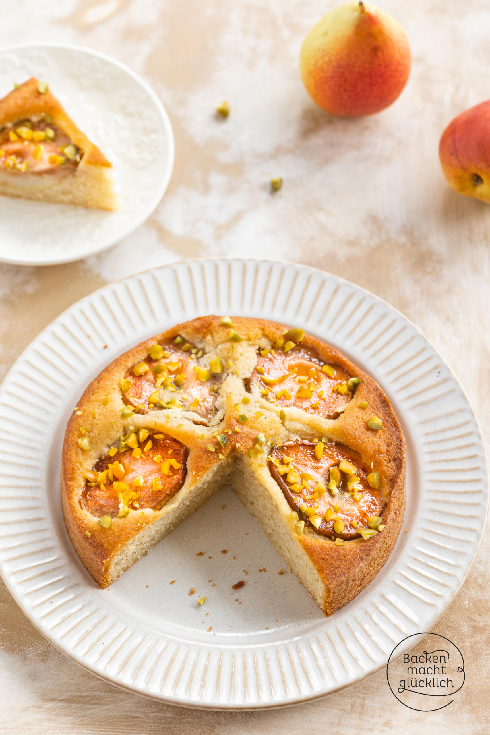 Birnenkuchen mit Rührteig