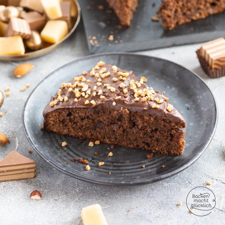 Saftiger Nuss-Nougat-Kuchen mit Marzipan