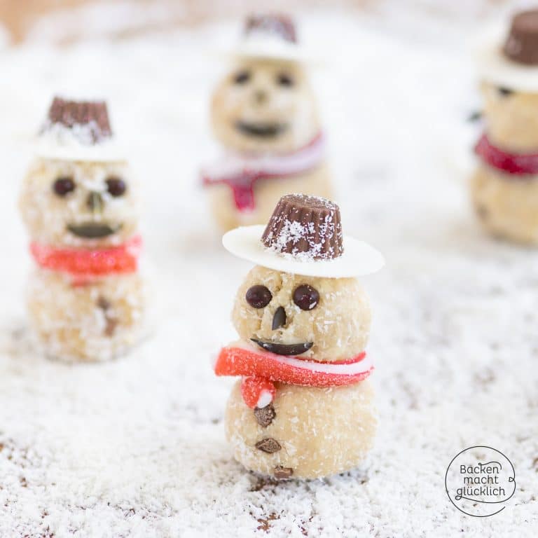 Putzige Schneemann-Plätzchen: Kokos-Schneemänner ohne Backen