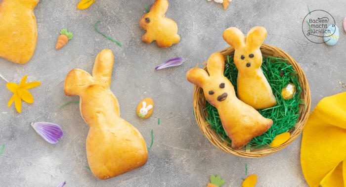 Osterhasen aus Hefeteig