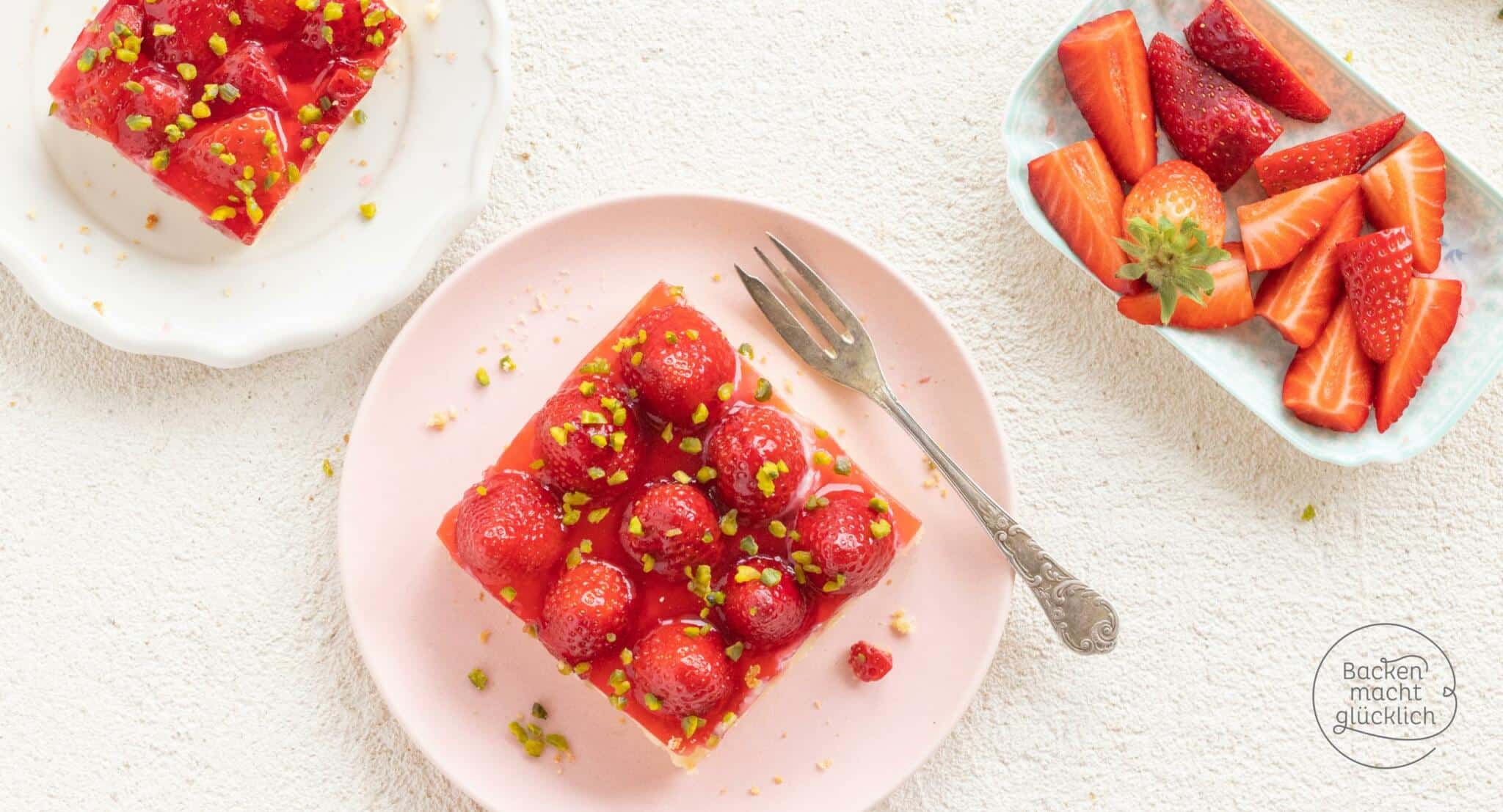 Erdbeerkuchen mit Pudding