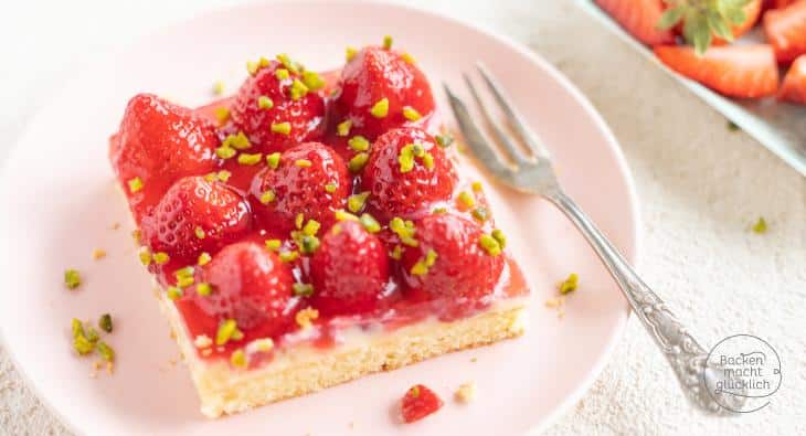 Erdbeerkuchen mit Pudding
