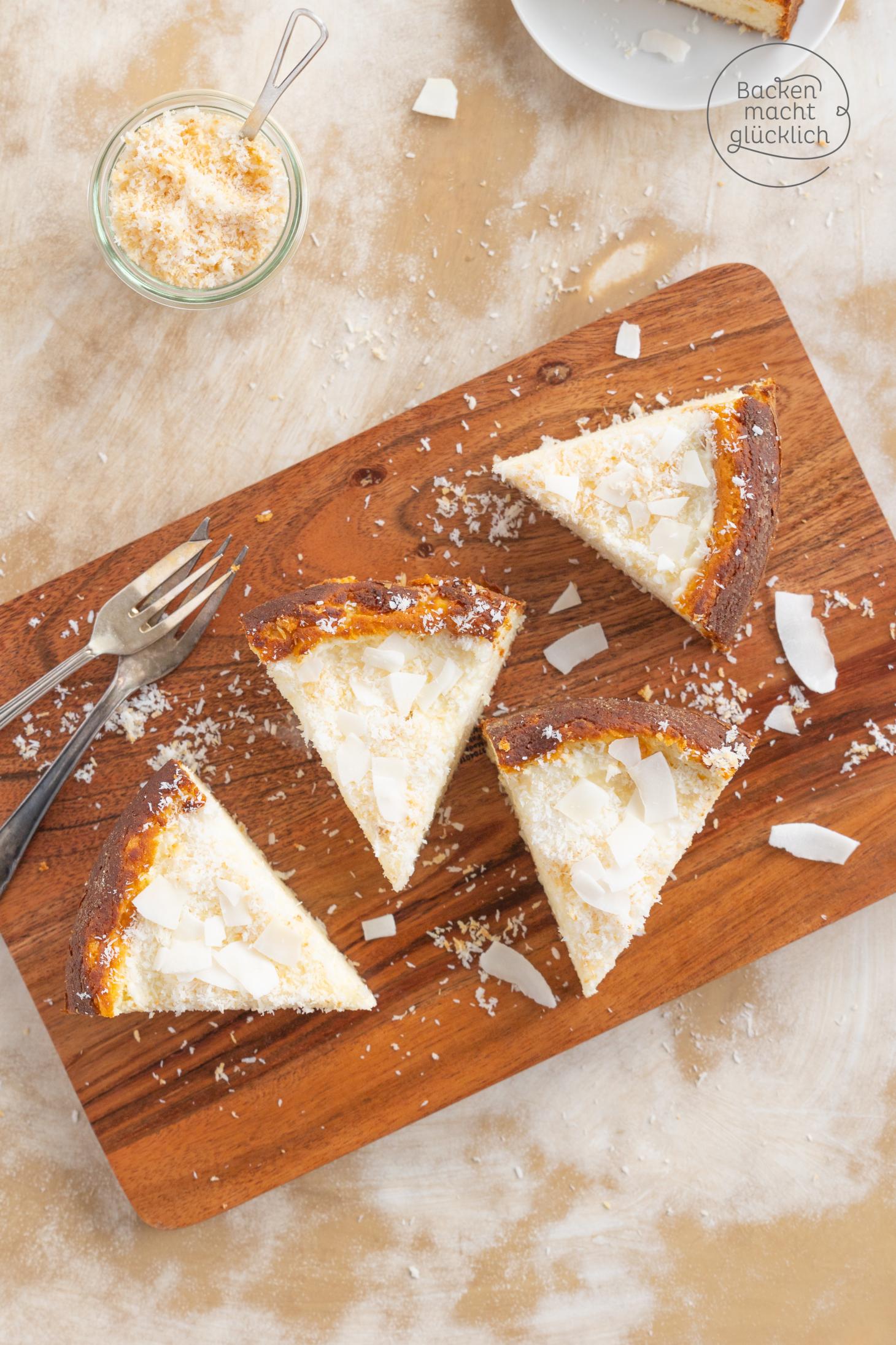 Kokos-Käsekuchen ohne Boden | Backen macht glücklich