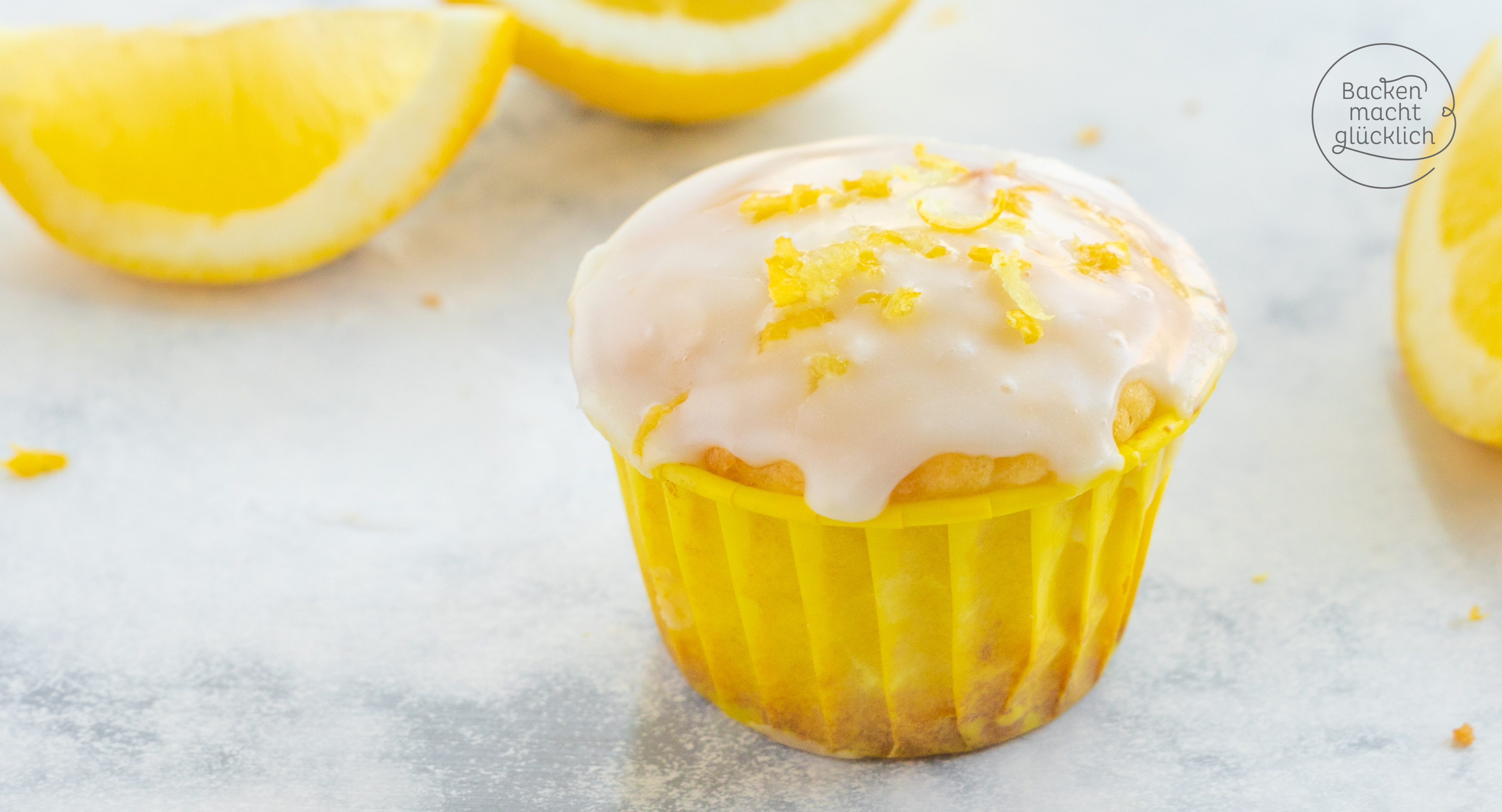 Zitronenmuffins: einfach &amp; schnell | Backen macht glücklich